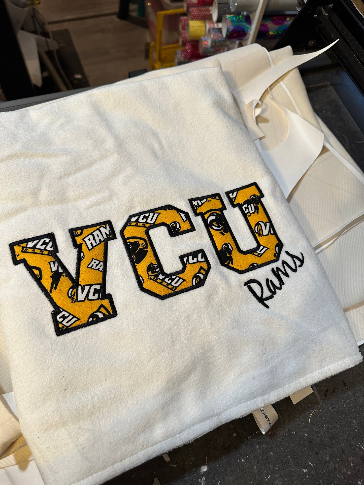 College fabric towel